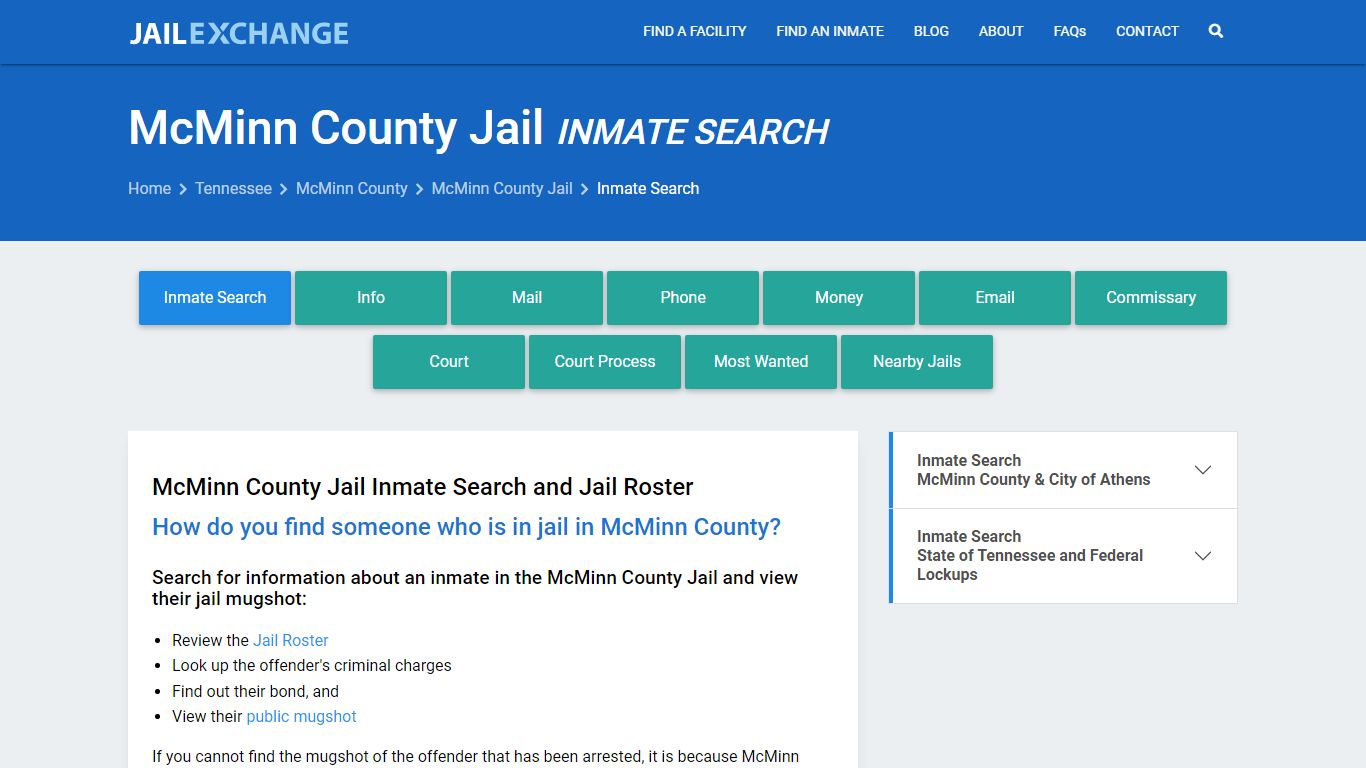 Inmate Search: Roster & Mugshots - McMinn County Jail, TN